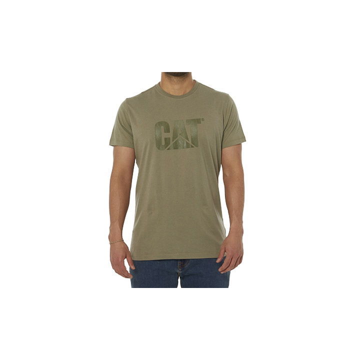 Caterpillar Original Logo Philippines - Mens T-Shirts - Green 94781UTRN